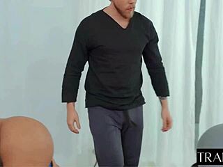 Big cock with two shemales and guy