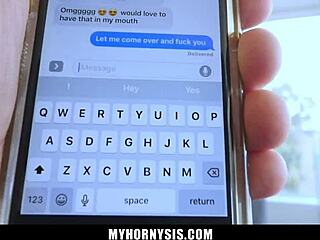 Perv stepbro demands pussy pics from petite stepsister in POV