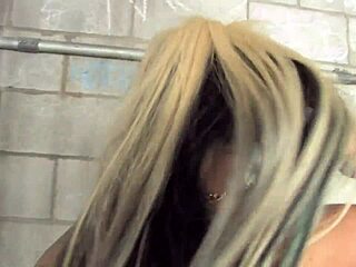 The naughty blonde in high heels gets locked up and rides like a pro