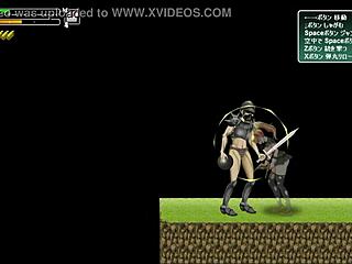 cute blonde girl battles soldiers in new hentai game