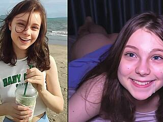 Cutie at the beach makes him cum three times unexpectedly