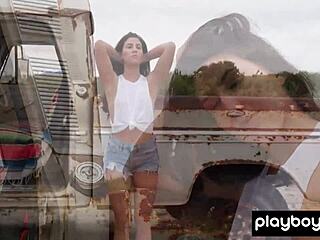 carmen nikole sunbathes naturally on the plateau