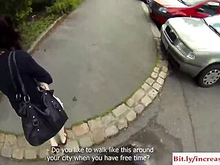 out-of-town blonde teen gets fucked outside in doggystyle