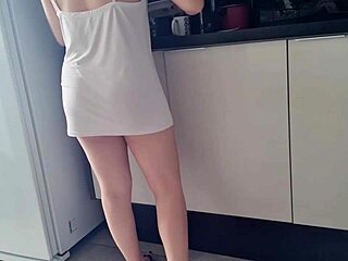 blonde girl showing off her panties