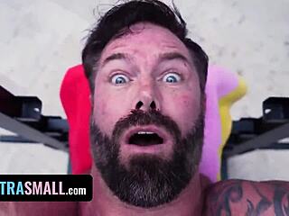 Fitness Fanatic Joey Uses Teen Mackenzie for Workout and Pussy Lick