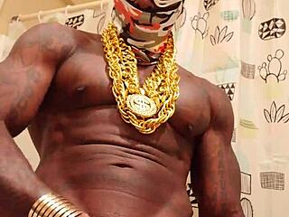 Big black hairy dick worship with Hallelujah Johnson. Massive cock gets intense jerking in steamy brunette session.