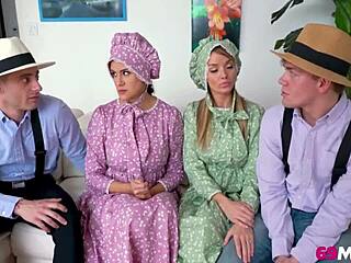 Watch these amish stepmoms swap dicks