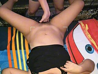 He secretly fucks his horny brunette stepsister in the room