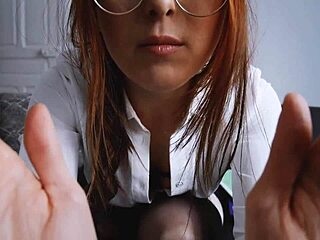 Get some ASMR with a hand job with the help of a seductive assistant.