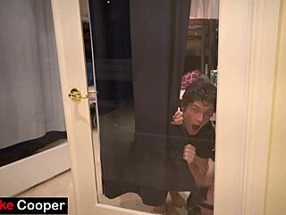 Step brother dragged into steamy shower with hot teen step sister.