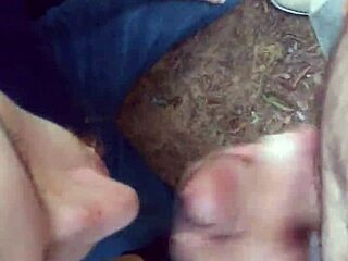 Matthew Cole gives a great blowjob outdoors at River Forest Park