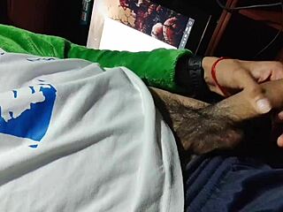 A young guy with a large penis ejaculates in several streams.