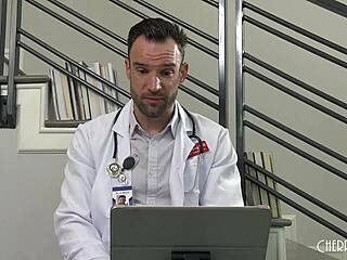 Anal beads stuck deep in Maddy May's stunning ass