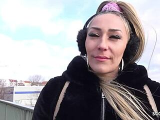 Hey, check out this German scout picking up a blonde barkeeperin in Berlin for anal fucking at a model job!