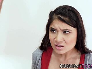 Heyy, this bound teen got spanked hard and jizzed on!