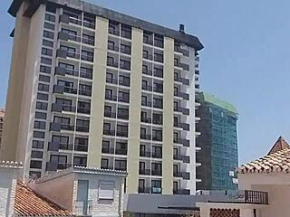 Voyeur watches neighbor pee on landlord's wife outdoors