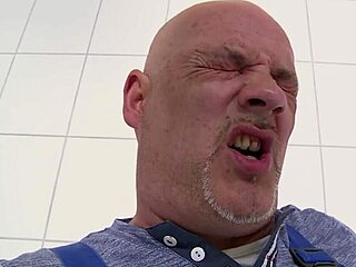The cleaning lady gets some action in the laundry room in this German porn video.