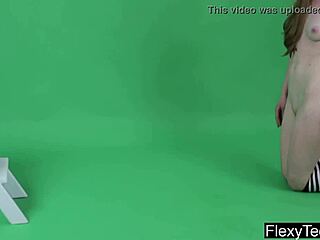 Anna Mostik Shows Off Gymnastics in Naked Brunette Teasing Display