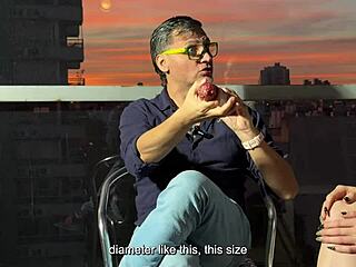 Man, Keila Bassi devours giant dick like a sandwich on Juan Bustos podcast!