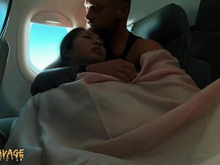 Whoa, fingering an Asian babe publicly on a plane!