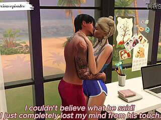 Horny blonde stepsister gets fucked by stepbrother and stranger in Sims 4 3D animation