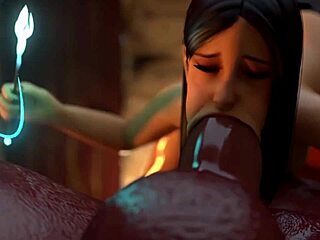 Futanari succub teases with wild moves