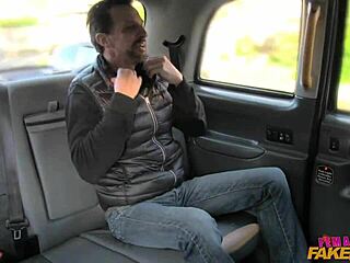 Fat cock stretches pussy in UK taxi