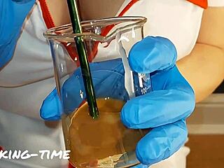 CFNM Nurse Slut Wife Drinks Sperm Sample at Milking Time!