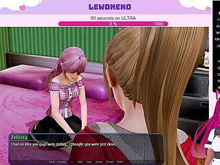 Vtuber LewdNeko Moans with Vibrator in Harem Hotel Game.