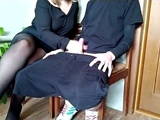 Pulled Out A Dick In Front Of A Luxury Milf In Waiting Room