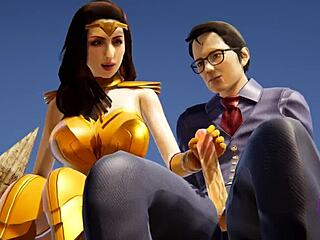 wonder woman rewards clark kent with creampie