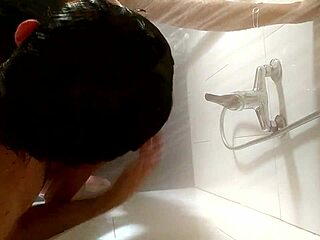 Exciting shower recording from ceiling