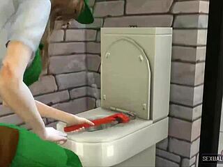this plumber charges her clients with lesbian sex in hot animations