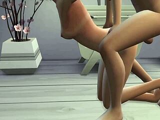 Young girl in the sims gets her pussy filled by alien monster