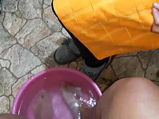 My Submissive Girl Worships Feet in Kitchen POV Lesbian Sex