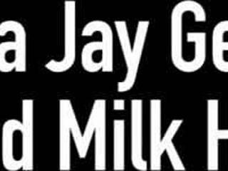 sara jay, the busty milf, kneels to lick and milk a hard dick