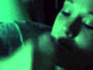 Wife with big tits intensely sucks cock in deep blowjob session.