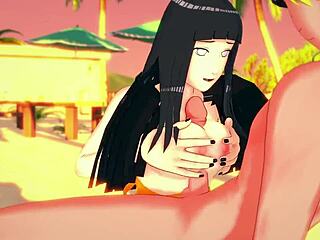 In Naruto hentai, Hinata sucks cock and gets creampied by teen lovers.