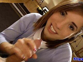 glamcore teen rides old man's cock in pov action