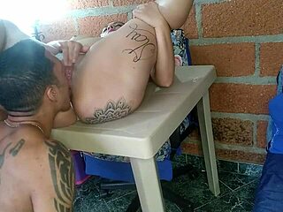An employee of a lustful Latina sex fetish site sucks and eats a banana from his ass.