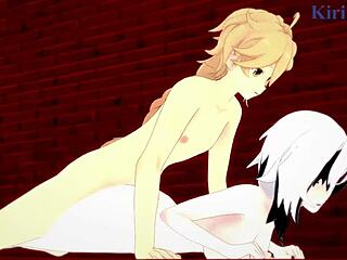 arlecchino and aether getting intense in genshin hentai creampie.