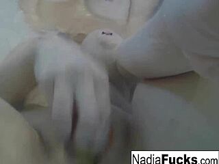 Sexy Nadia Bathes with Rubber Duckies!