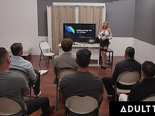 milf sex therapist danielle renae leads instructional session with group