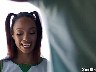 Petite Cheerleader Alexis Tae Goes Ass to Mouth with Charles Dera