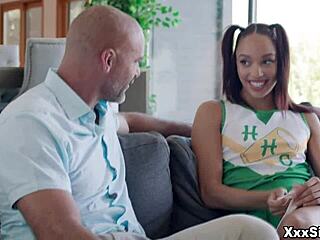 Petite Cheerleader Alexis Tae Goes Ass to Mouth with Charles Dera