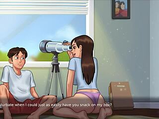 Summertime Saga - Step Sis Gets Pussy Eaten and Cums on Bed Jenny