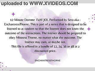 Femdom gives detailed jerk off instructions for orgasm