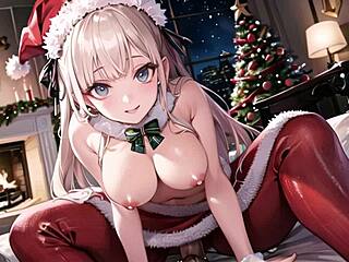 Girls Masturbate Pussy for Merry Christmas in Uncensored Hentai ASMR