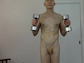 Young and straight twink goes nude for some exercise and exhibitionism