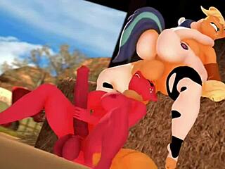 Applejack in MLP compilation, part 4, surprises with cum